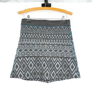 Kuhl Merino Wool Adriana Sweater Knit Skirt Nordic Fair Isle Gray Outdoor Size S